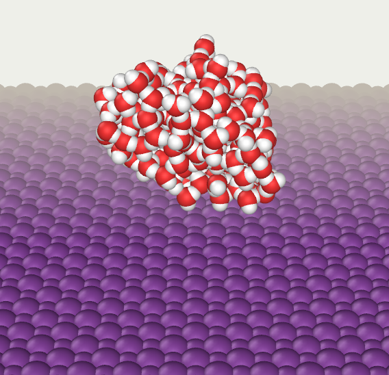 water on hydrophilic plate